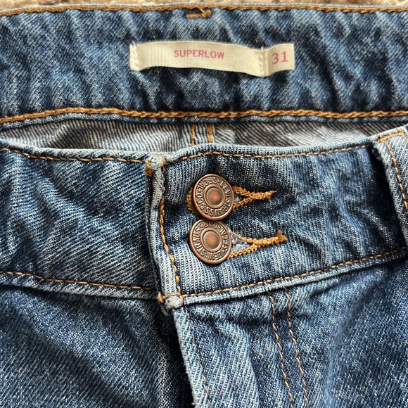 Levis Women's Super Low, Wide Leg Jeans - Picture 3 of 9